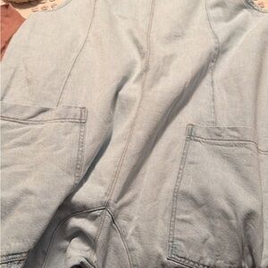 We The Free Faded Light Blue Denim Jumpsuit Lg.
